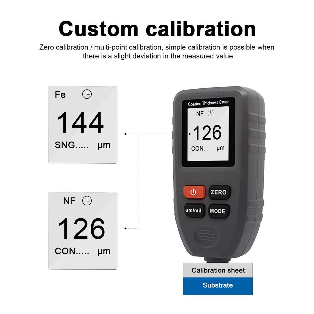 Dickenmessgerät für Autolackbeschichtung HP-1001 Digitaler Lackschichtdickenmessgerät Handheld mit A