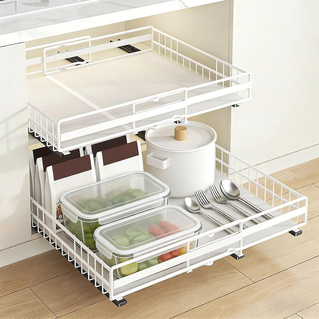 LANTUS Unterschrank für Spüle, ausziehbar, stapelbar, Regale für Schrank, Küche, Badezimmer, (31 – 4