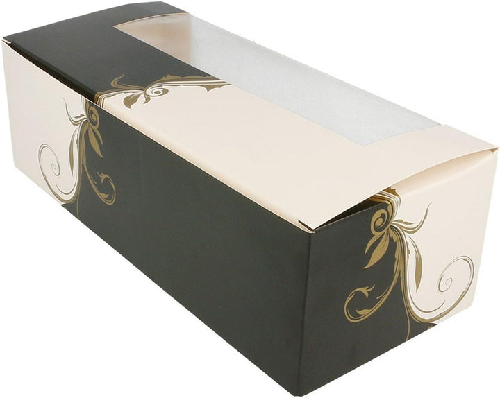 Box Konditorie mit Fenster rechteckig – 50 Stück. 26 x 11 x 8 cm., 26 x 11 x 8 cm