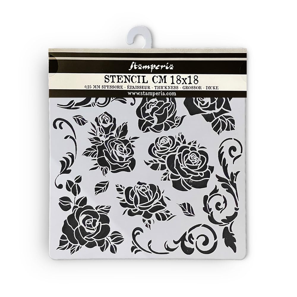 Stamperia - Thick Stencils for Scrapbooking, Albums, Card Making, Bullet Journalling and More, Rose