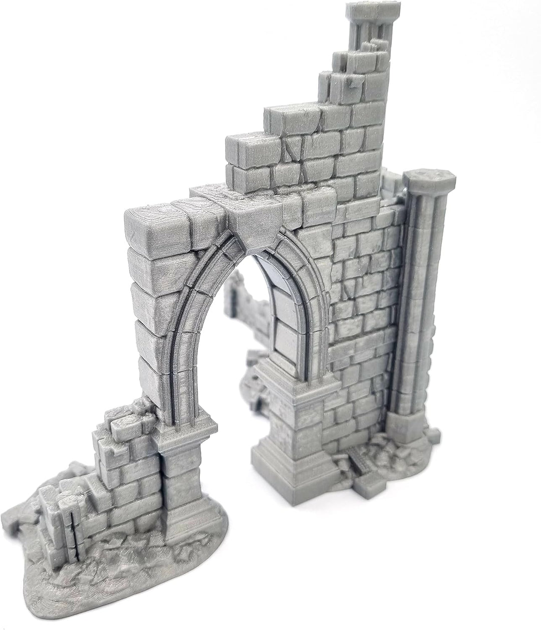QP3D - Battle Ruined Building Wall, Terrain Scenery for Tabletop & RPG 28-32mm Miniatures Wargame Pr