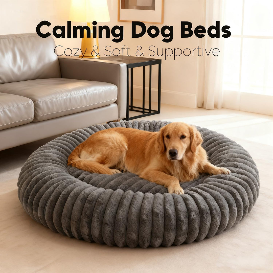 Flauschig Haustierbett Waschbar Hundebett Katzenbett Rund Donut Hundekorb Indoor Katzenkissen Katzen