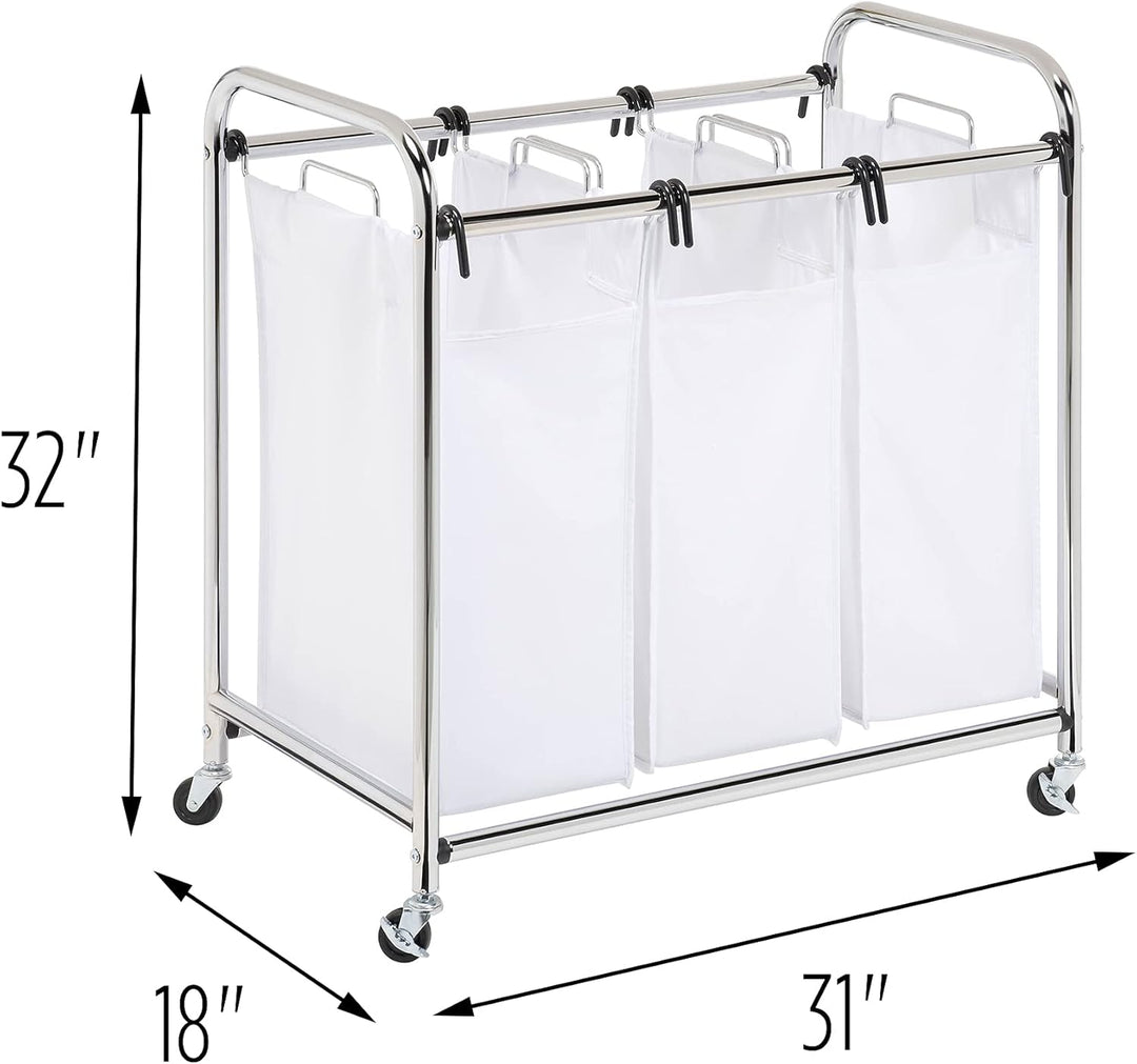 Honey-Can-Do SRT-01235 Verchromter Sortierer mit DREI Fächern Metall 45,7 x 78,1 x 81,3 cm, Chrom HD