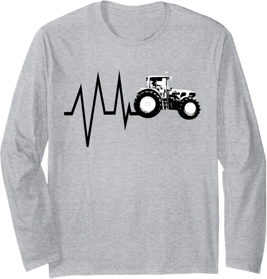 Trecker Landwirt Bauer Lohner Herzschlag Traktor Geschenk Langarmshirt