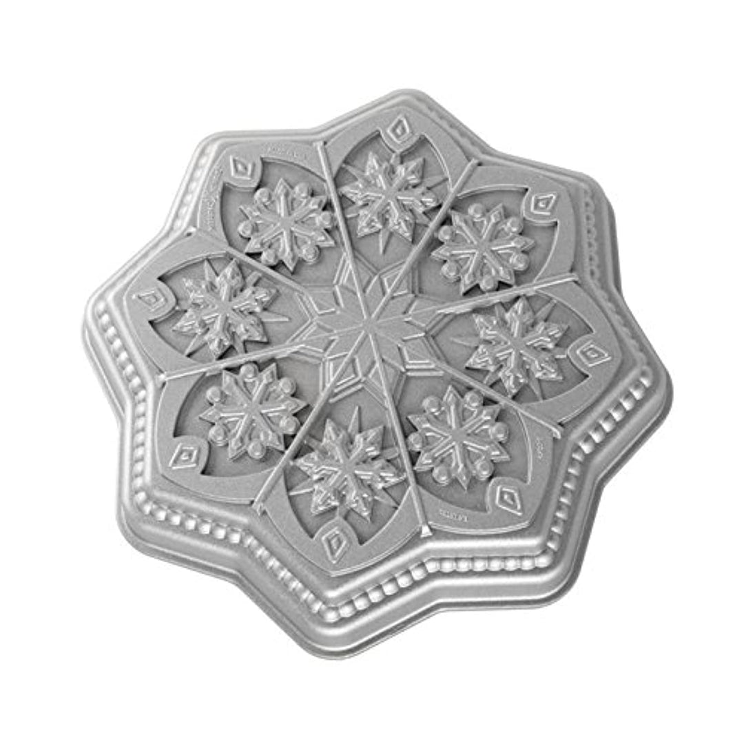 Nordic Ware Backform Schneeflocke Aluminium Grau, 24,6cm x 24,6cm, NW 03048