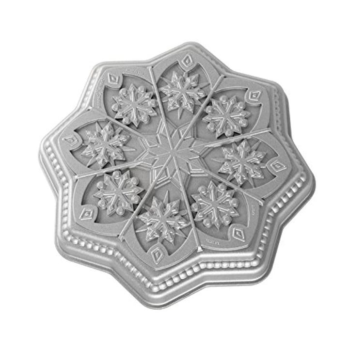 Nordic Ware Backform Schneeflocke Aluminium Grau, 24,6cm x 24,6cm, NW 03048