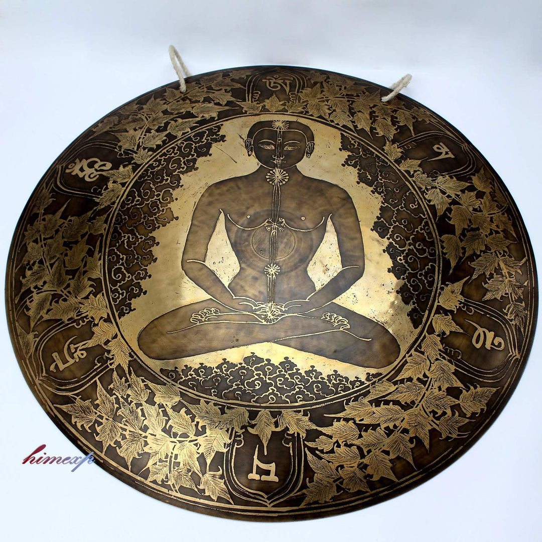 51 cm, 50,8 cm Chakra, geschnitzt, super Klang, tibetischer Tempel-Heilungsgong aus Nepal.
