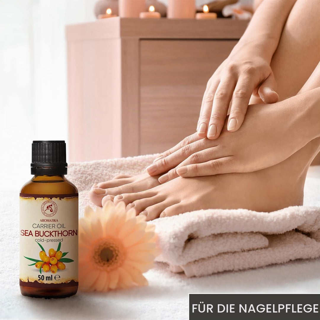 Sanddornöl 50ml für Hautpflege - Gesicht - Körperpflege - Kaltgepresst - Sanddorn Öl - Rein &amp; Natürl