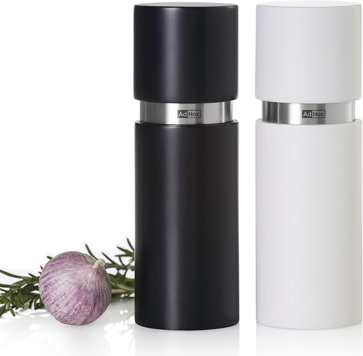 AdHoc MP420 Set Pfeffer- und Salzmühle Textura, CeraCut® Keramik Mahlwerk, Buchenholz lackiert, blac