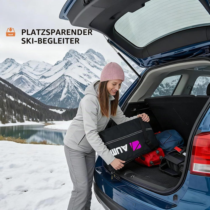 AUMTISC Skitasche Set Skisack &amp;Skischuhtasche Längenverstellbare Bis 200 cm für 1 Paar Ski &amp; Skischu