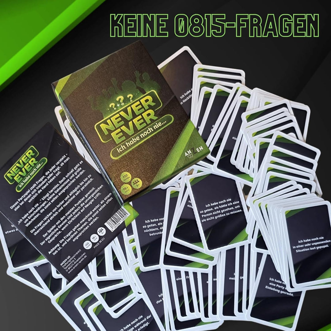 NEVER EVER - Ich habe noch nie Spiel | Partyspiel für Erwachsene oder Teens ab 16 Jahren | Kartenspi