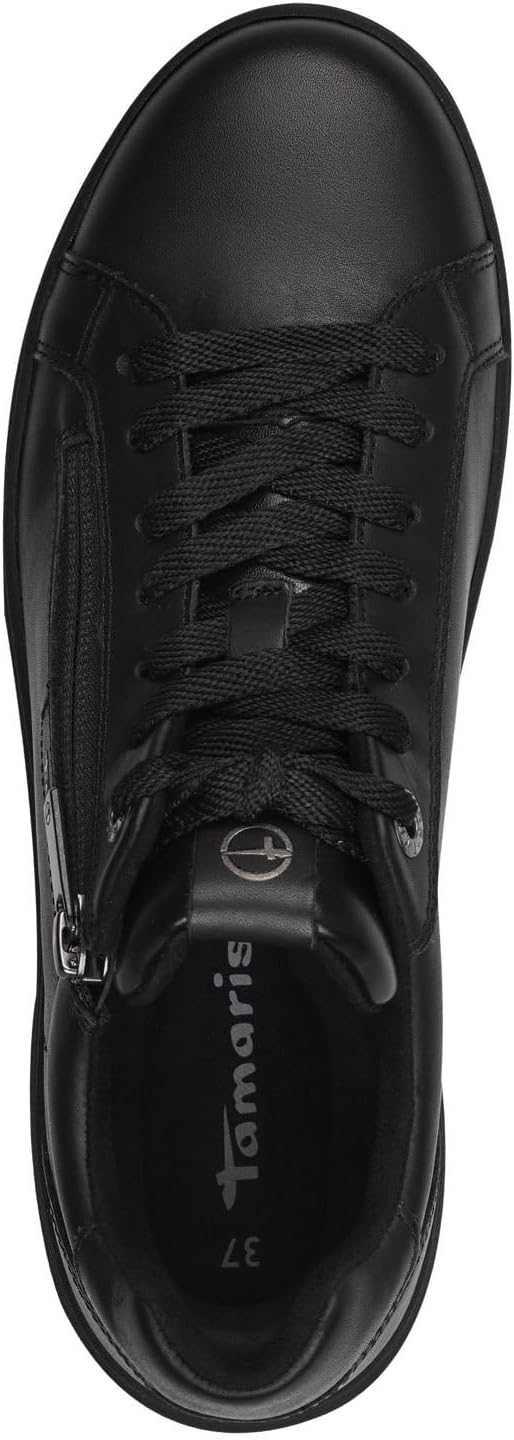 Tamaris Damen Low-Top Sneaker, Frauen Halbschuhe,Wechselfussbett,Comfort Lining 38 EU Schwarz, 38 EU