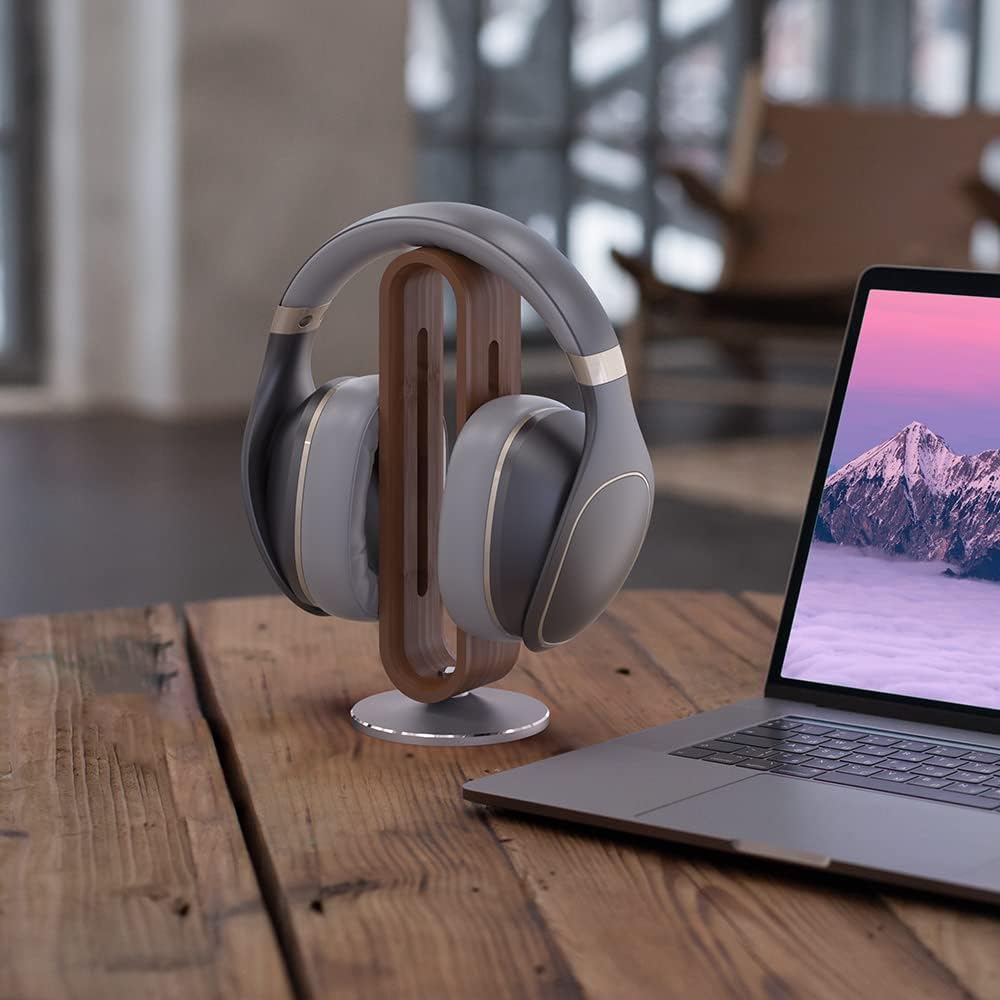 Kopfhörerständer aus Holz für Schreibtisch, U-förmiges Bogendesign, Aluminiumlegierung, Gaming-Heads