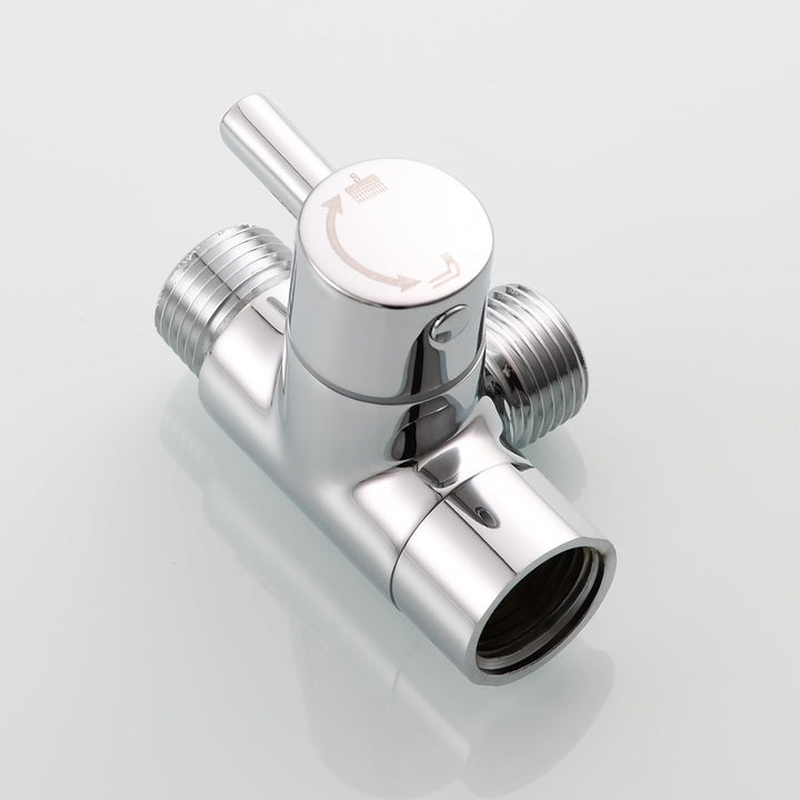 Tecmolog Dusche Adapter G1/2 Messing Umstellventil für Handbrause und Festen Sprühkopf, Chrom, Chrom