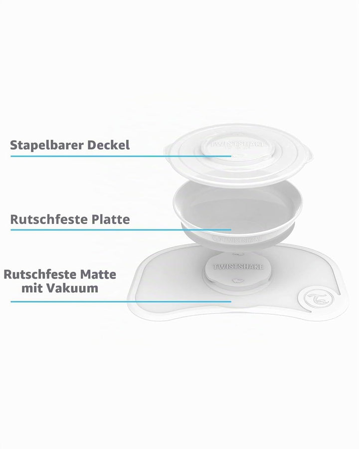 Twistshake Click Mat 38x25 cm Tischset und Versiegelt Kinder Teller mit PP und Silikon für Baby Esse