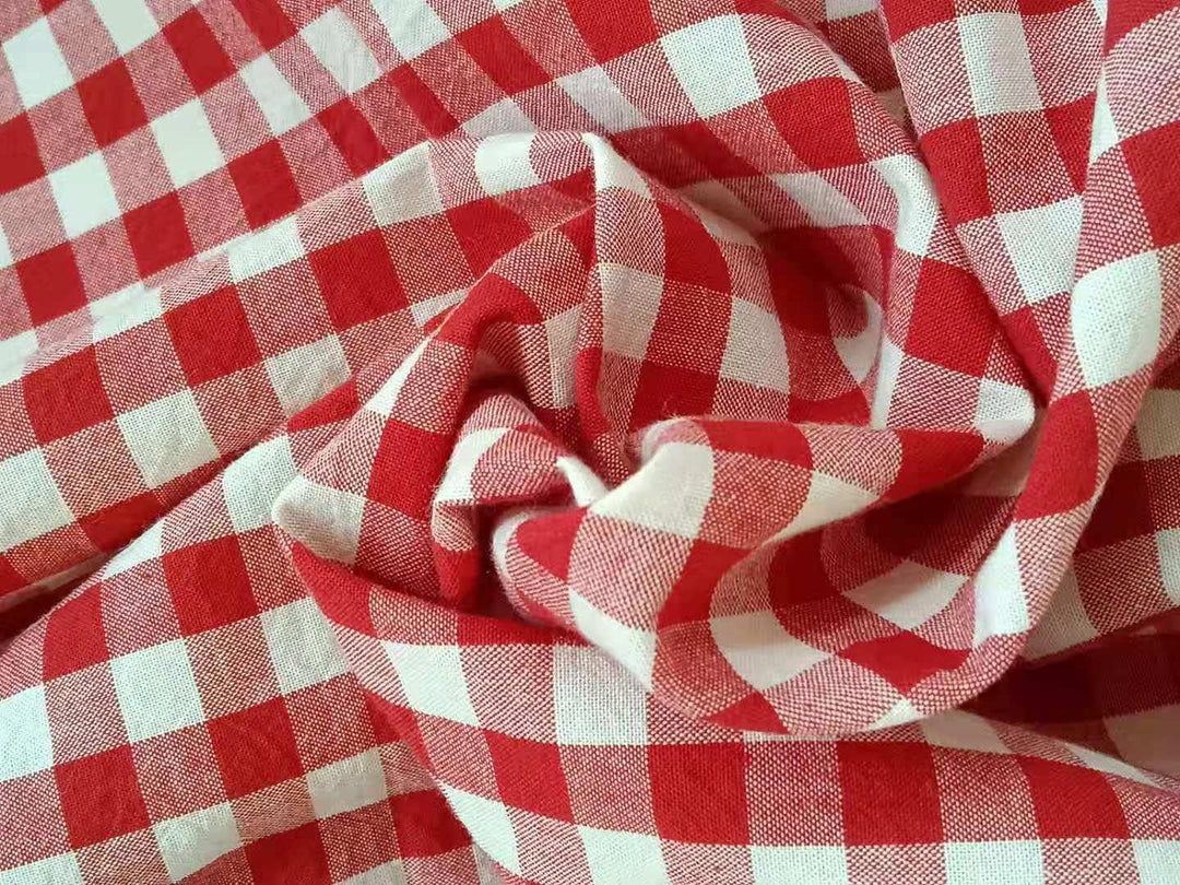 Yaland Vorhänge mit Karo-Muster Landhausstil Gardinen Karo-grösse 1x1cm Wohnzimmer Gardinenschals mi