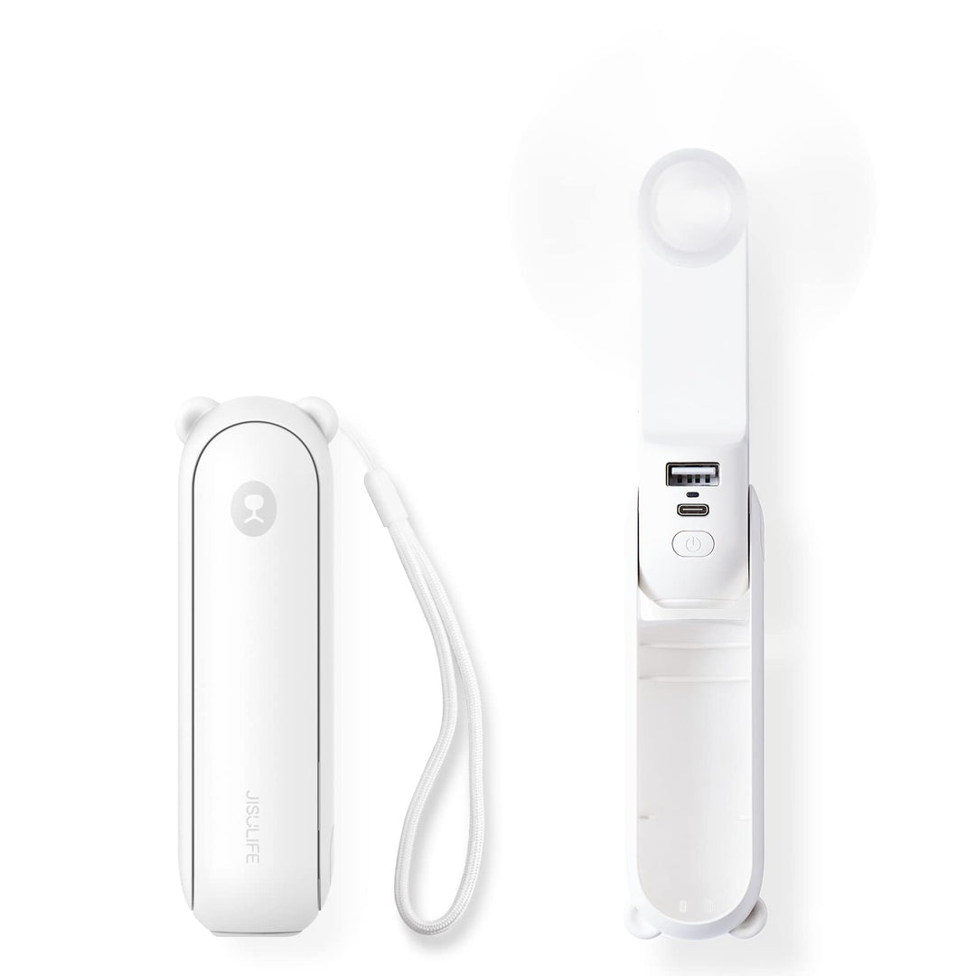 JISULIFE Mini Handventilator, 3-in-1 Handventilator, wiederaufladbarer USB [12–19 Betriebsstunden] m