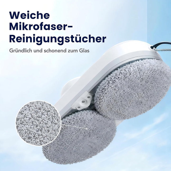 Fensterputzroboter mit Sprühfunktion, 6500Pa Fensterroboter Weiss, Weiss