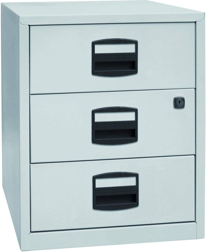 Bisley Home mobiler Beistellschrank PFA, 3 Universalschubladen, Metall, 645 Lichtgrau, 40 x 41.3 x 5