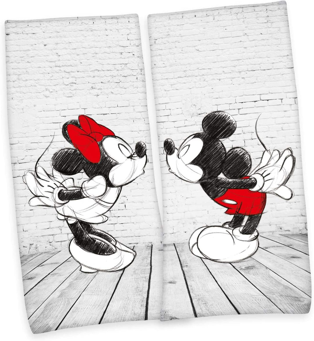 Wild South Shop Disney Doppelpack Mickey &amp; Minnie Partner Badetücher, Strandtuch, Handtücher 80x180