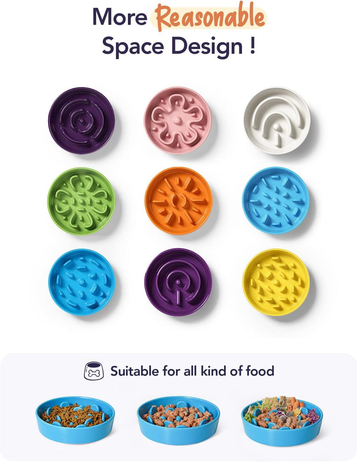 LE TAUCI Hundenapf aus Keramik, Antischlingnapf für Mittelgrosse und Kleine Hunde, Langsam Fressen u