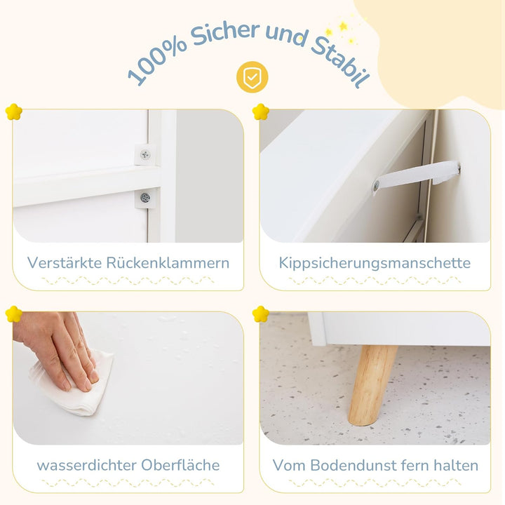 LUE BONA Kinderregal,Bücherregal Regal Aufbewahrungsregal für Kinder,Standregal 3 Stockwerk der Offe