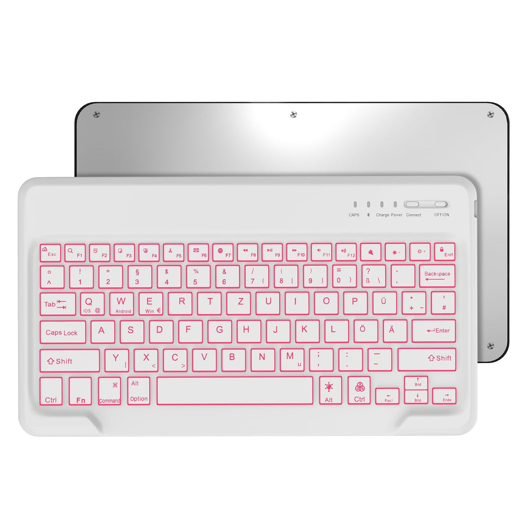 Für ab 12" grosse Tablets Tastaturhülle mit Beleuchtung QWERTZ | Kompatible Android, iPadOS, Windows
