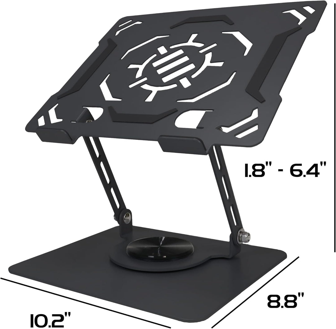 ENHANCE R1 Drehbarer Laptopständer mit 3 Kabelhaltern - Verstellbarer Metallständer mit Kühldesign,