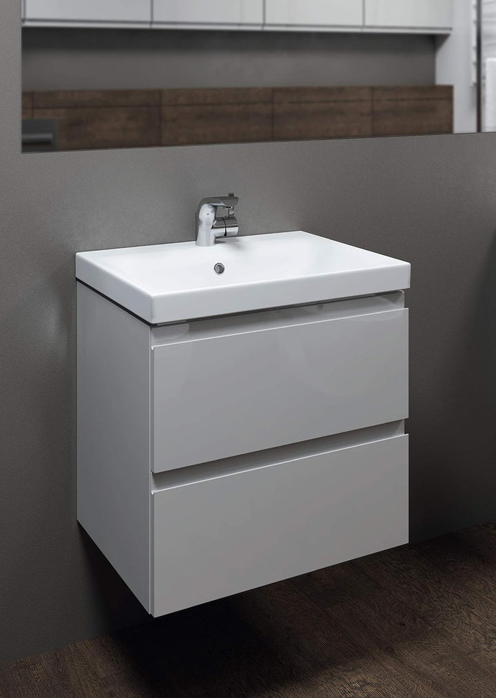 VBChome Kollektion Moduo slim 80cm x 38cm Waschtisch für Unterschrank Einbau Waschbecken mit Überlau