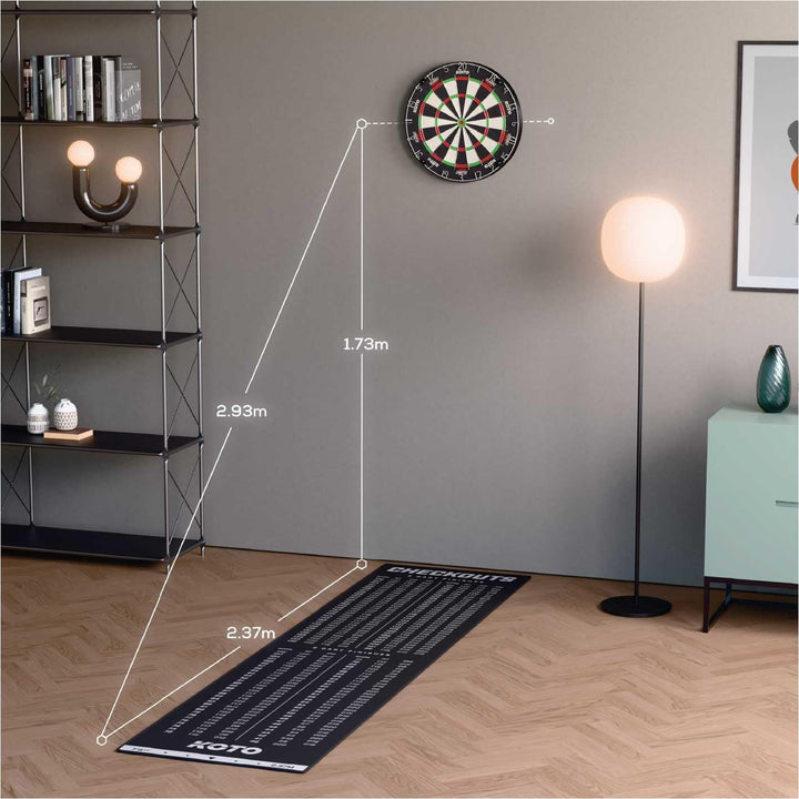 KOTO - Dartscheibe, Silber Rotierender Zahlenring, Offizielle Turniermasse mit Hochwertiges Sisal un