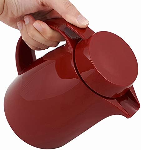 Helios Servitherm Thermoskanne Rot 0,3L – 6h Heiss - Hält Getränke heiss & kalt – Einhandbedienung -