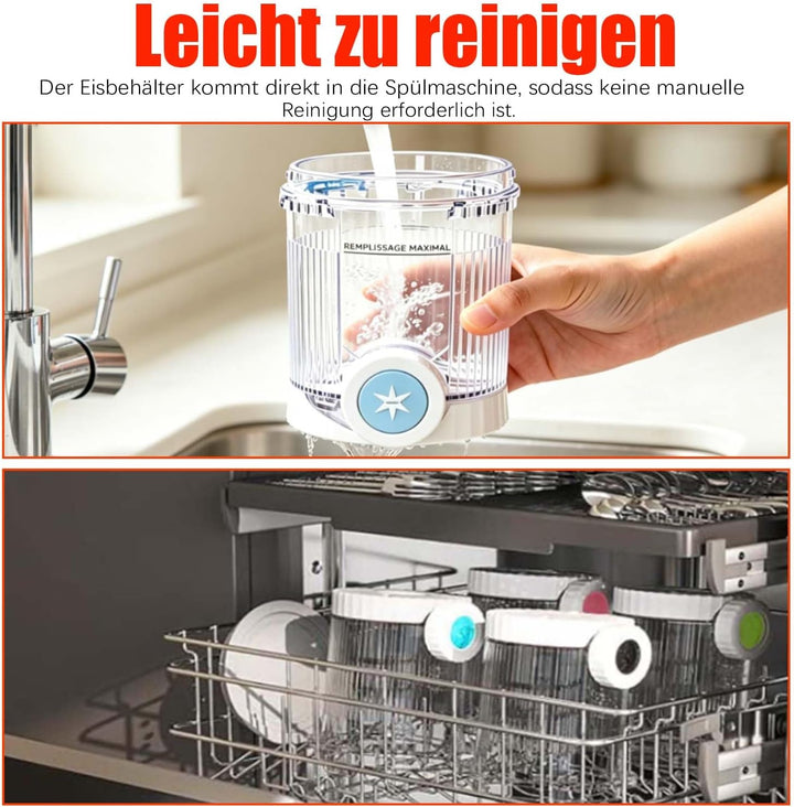 4 Stück Eisbehälter, 480 ml, kompatibel mit Ninja Swirl Creami Eismaschinen der Serien NC700 und NC7