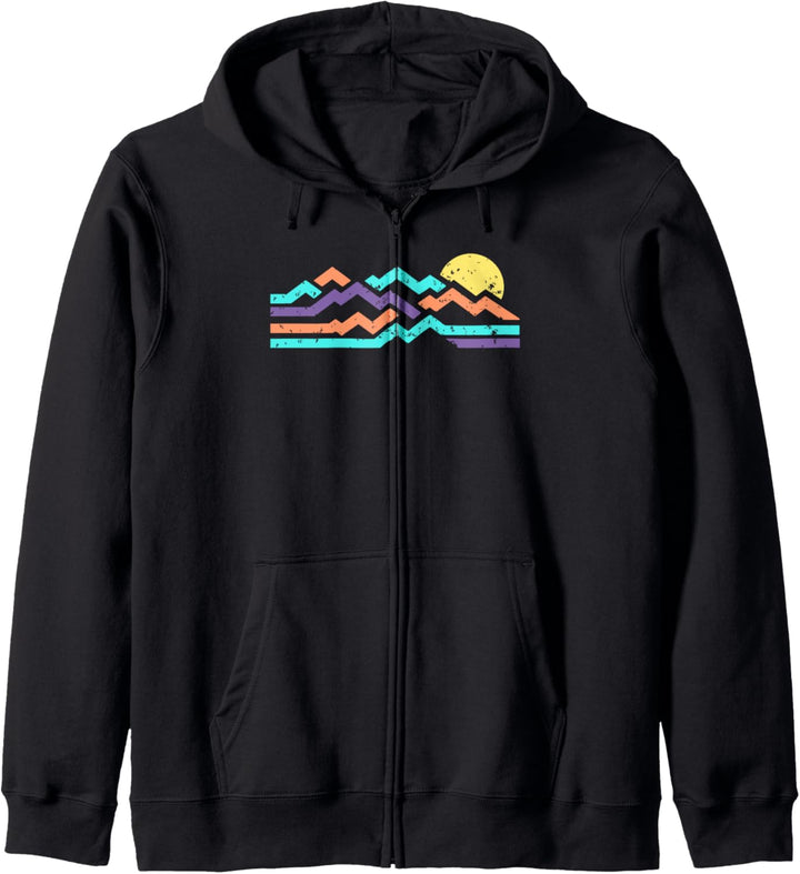 Trendy Multicolored Mountain Range Kapuzenjacke