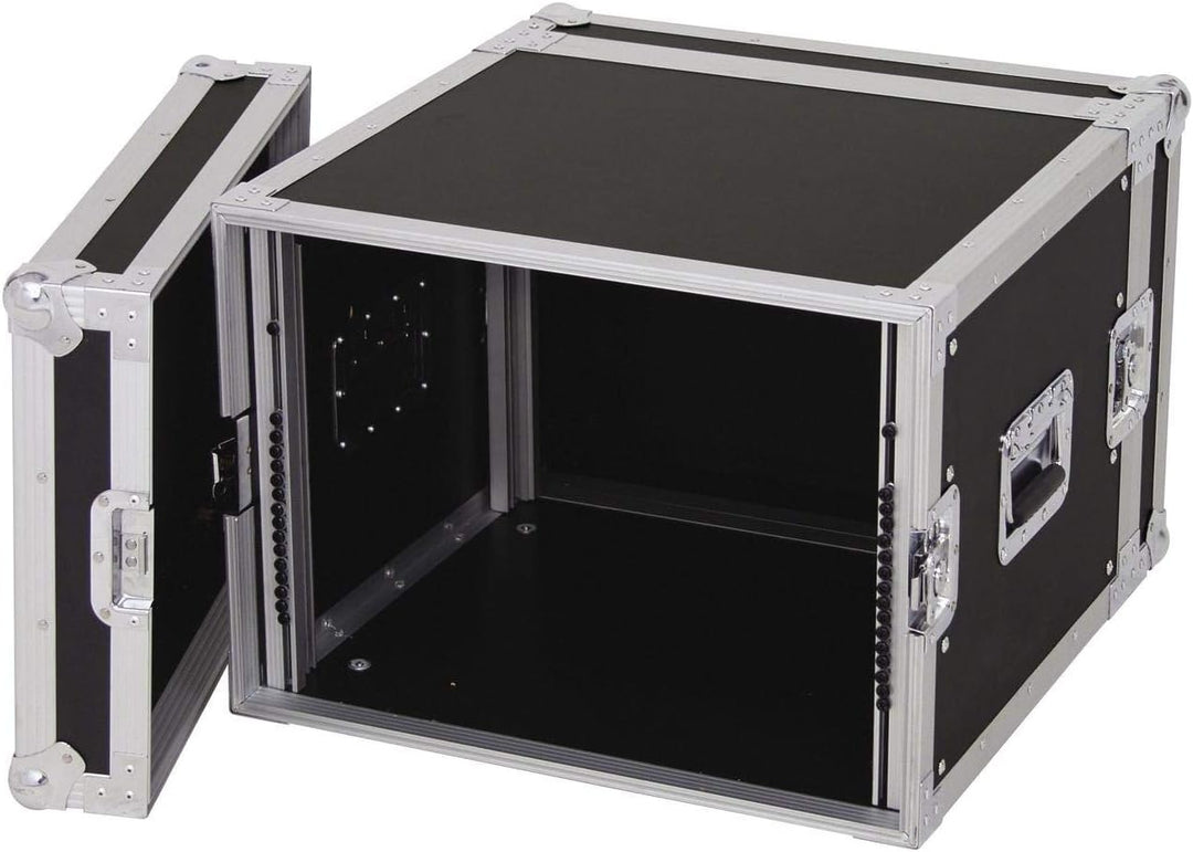 ROADINGER Verstärkerrack PR-2, 8HE, 47cm tief | Flightcase für 483-mm-Geräte (19") | 9 mm mehrschich