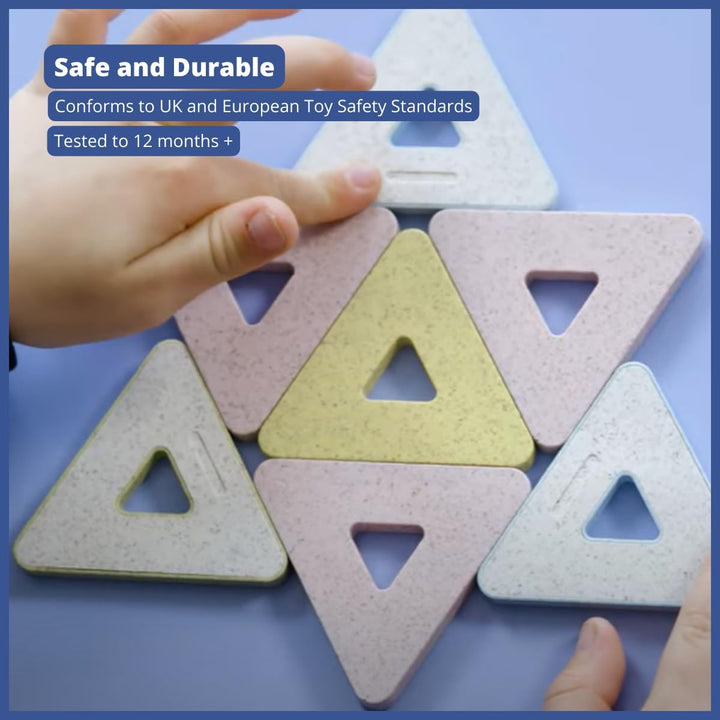 Polydron KinderMag Class Set - Pastel Coloured Magnetic Building Tiles for Toddlers - Promotes Early
