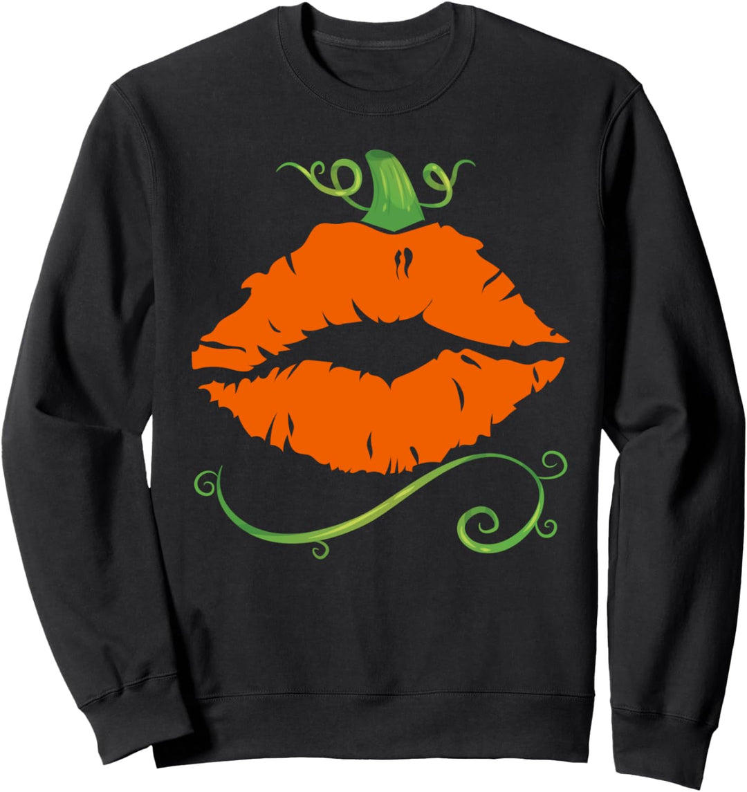 Laterne Kürbis Lippen lustiges Halloween Jack-O-Laternen Sweatshirt