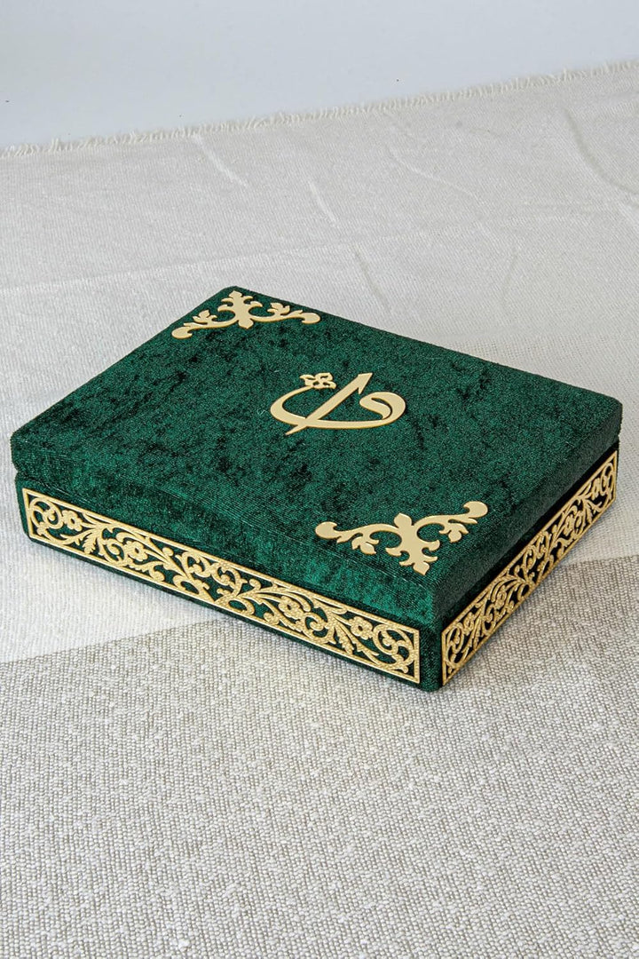 Spezielle elegante Samt bedeckte dekorative Box, Samt überdachter Quran-Buch in Arabisch- und Gebets