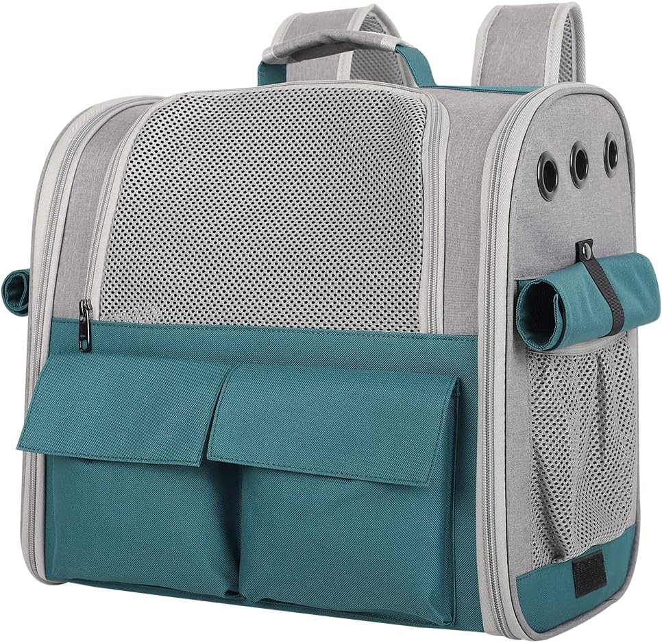 Transporttasche für Haustiere Katzen Hunde 10kg, Tragbare Rucksack Grosser Geräumig 4 Eintritt Top Ö