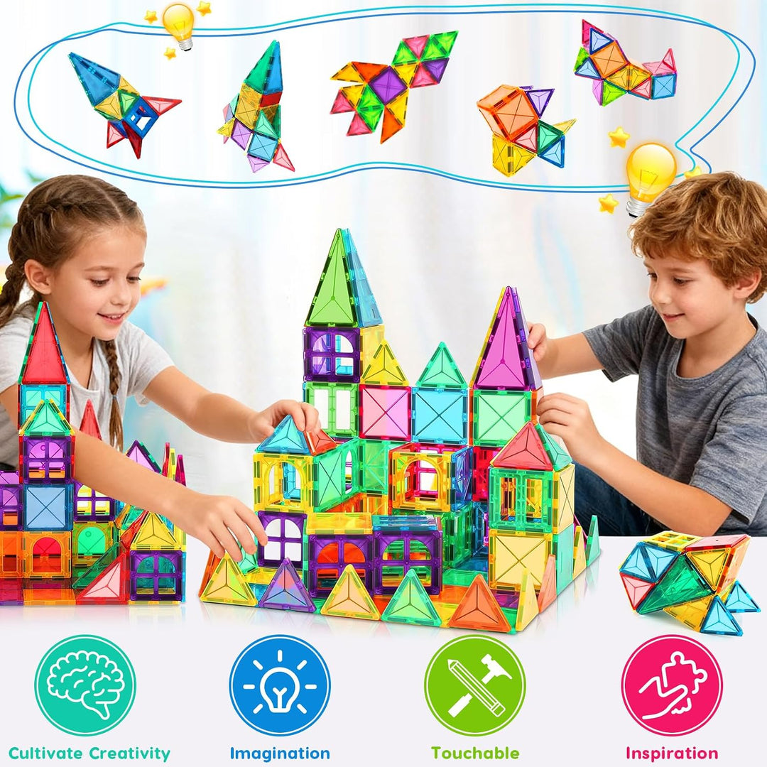 60 Magnetische Bausteine Kinderspielzeug, STEM Lernspielzeug für Kinder ab 3 Jahre - Kreatives Magne