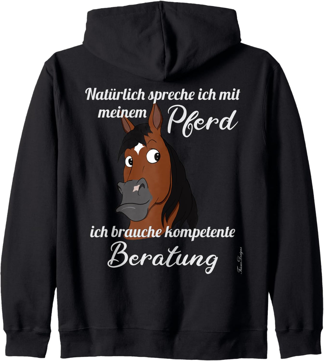 Lustiger Pferde Spruch mit Comic Pony Kopf süsses Tier Kapuzenjacke