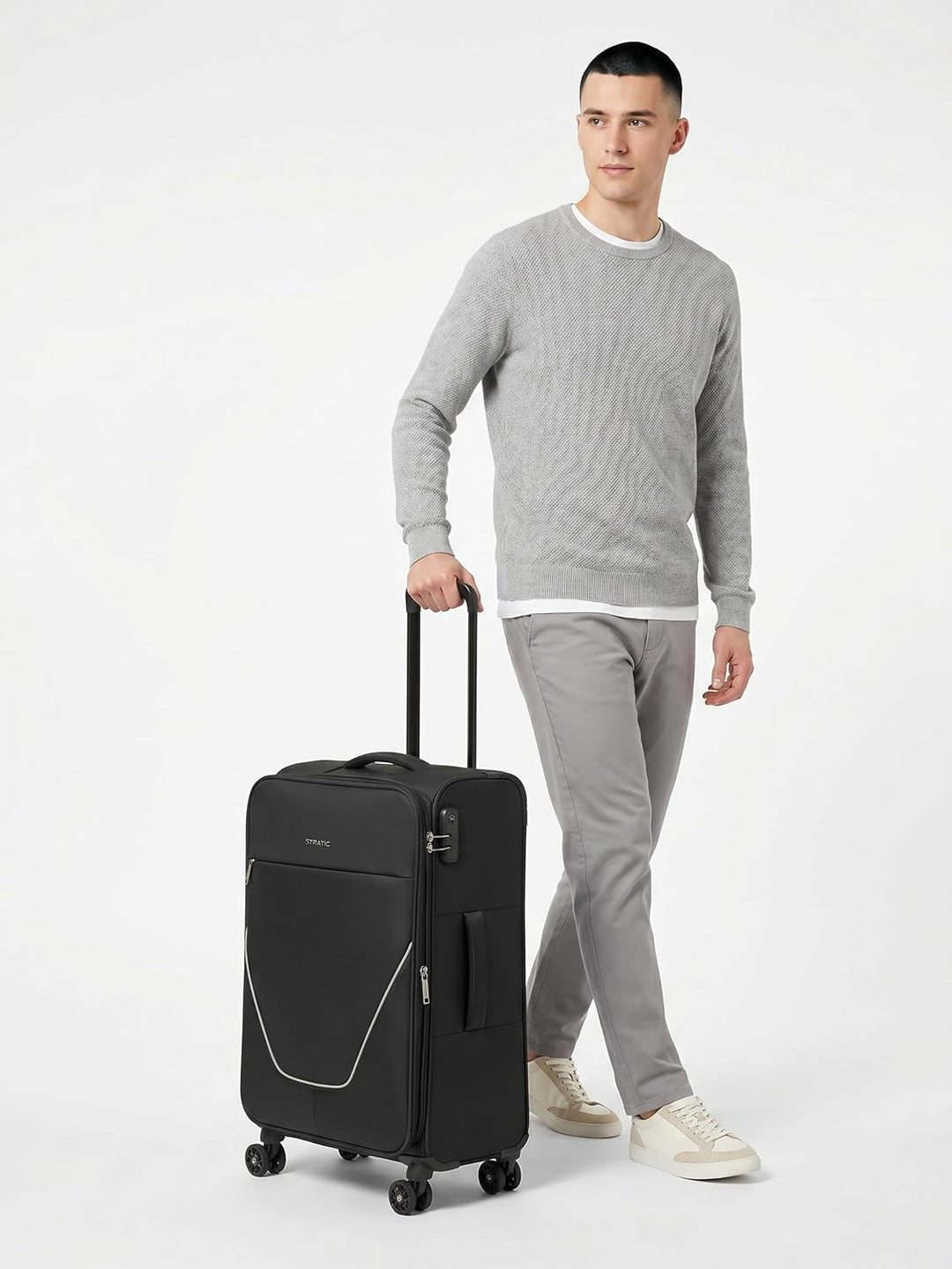 Stratic taska Koffer & Trolleys | Koffer Gross aus leichtem Polyester mit Dehnfalte, 4 Rollen, einem