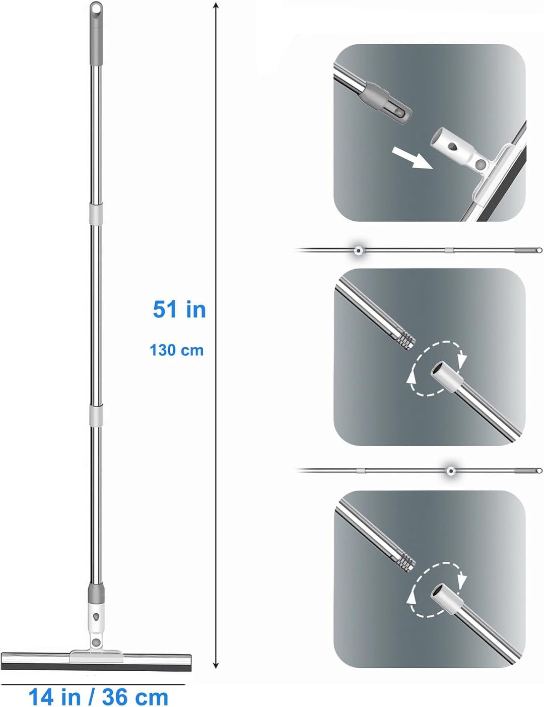 Wasserschieber Abzieher Boden Bodenabzieher Dusche Duschabzieher Langer Stiel, Fensterabzieher Mit S