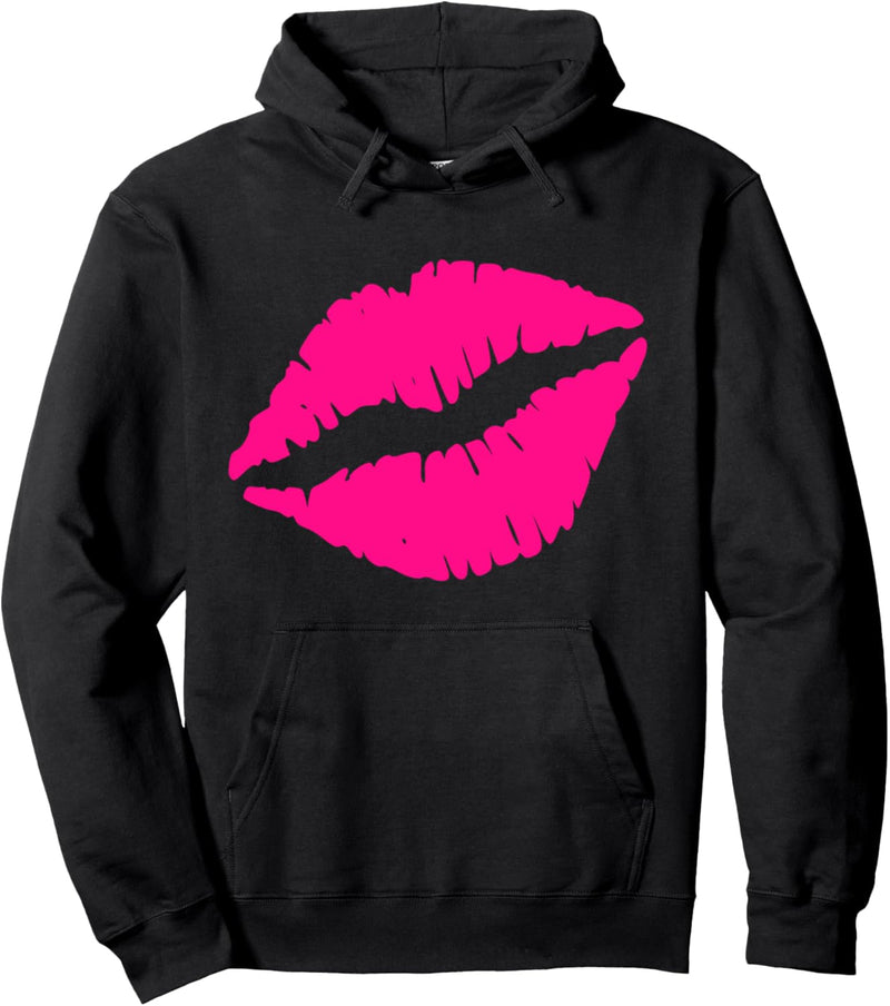 Big Kiss Rosa Lippen Pullover Hoodie