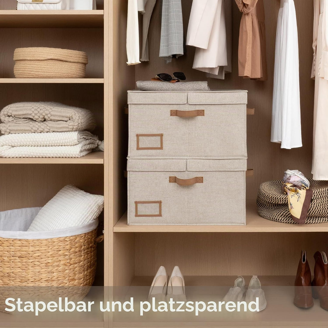 StorageWorks Grosse Kleidung-Aufbewahrungsboxen, Stoffboxen mit Trennwand, Körbe für Kleidung, Wäsch