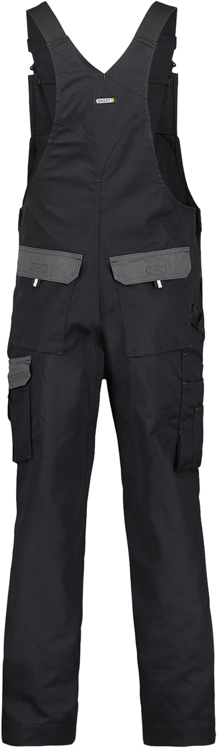 DASSY® Versailles Zweifarbige Latzhose mit Kniepolstertaschen DASSY CLASSIC PESCO 61 SCHWARZ/ZEMENTG