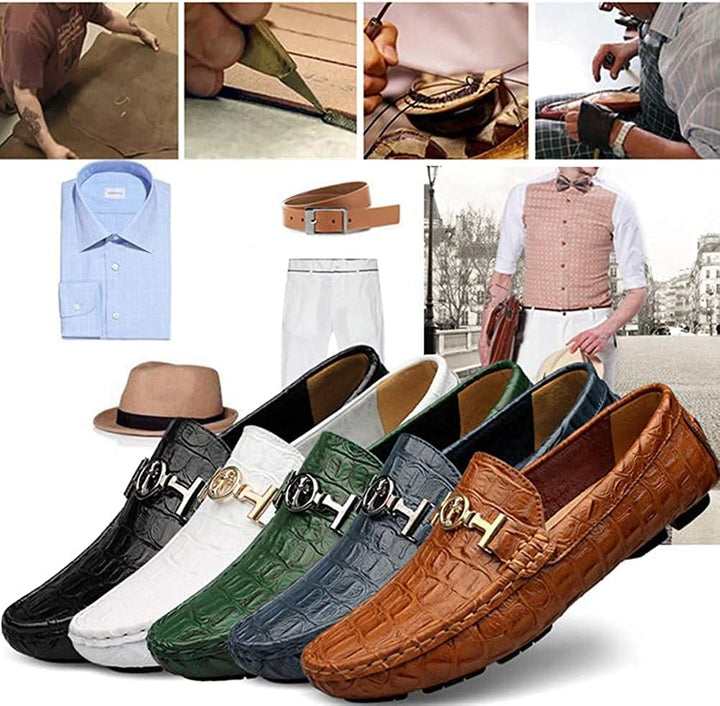 Asifn Herren Leder Casual Slip auf Driving Loafers Wohnung Walking Mokassin Business Kleid Boot Schu