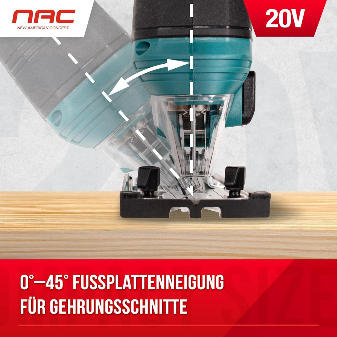 NAC NEW AMERICAN CONCEPT JS-20-LI-ST-20V Akku-Stichsäge, 420 W, Grün