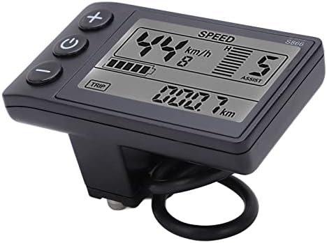 Elektrofahrrad-LCD-Display, S866 Fahrradcomputer, 24 V 36 V 48 V Bedienfeld mit Wasserdichtem Stecke