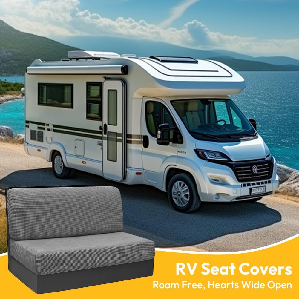 2 Stück Camper Kissenbezüge, 1 Set Spannbezüge Couch, RV-Sitzbezüge, Wohnwagen Polster, Sofa-Sitzkis