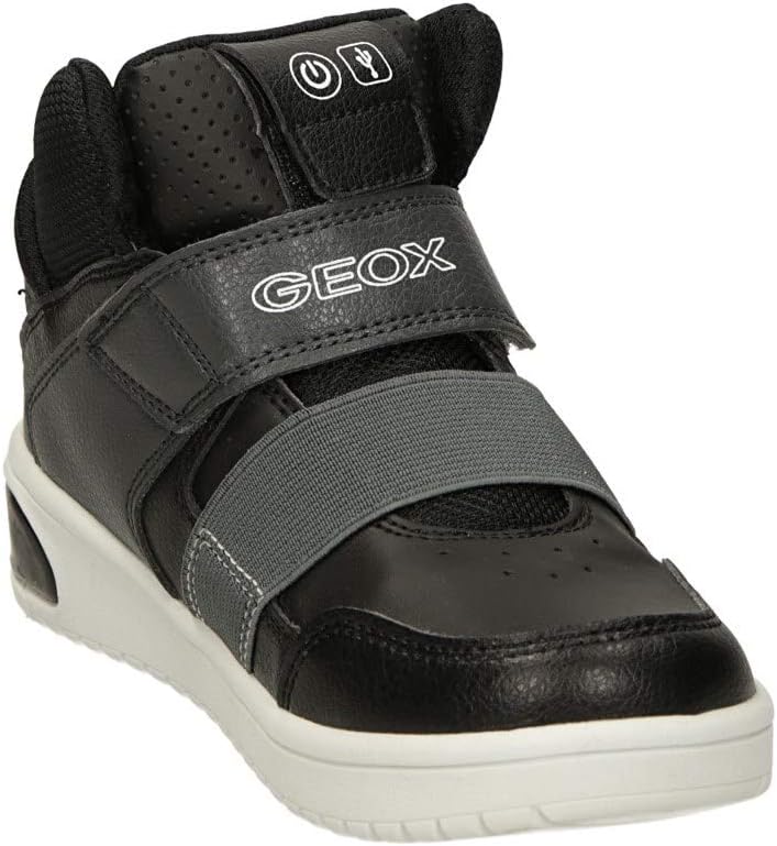 Geox Jungen J XLED Boy A Sneakers 31 EU Schwarz, 31 EU Schwarz